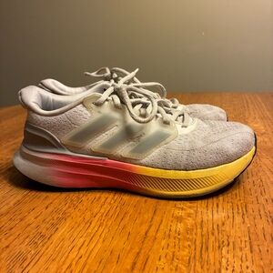 adidas Ultrarun 5 J Youth Size 4.5 / Women’s 6 White Pink Yellow Gradient IF4137